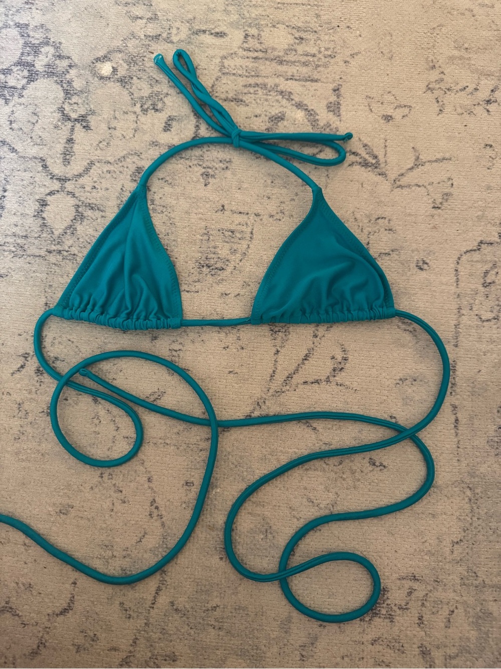 Turquoise Wrap-String Triangle Bikini Set - Picture 2 of 2